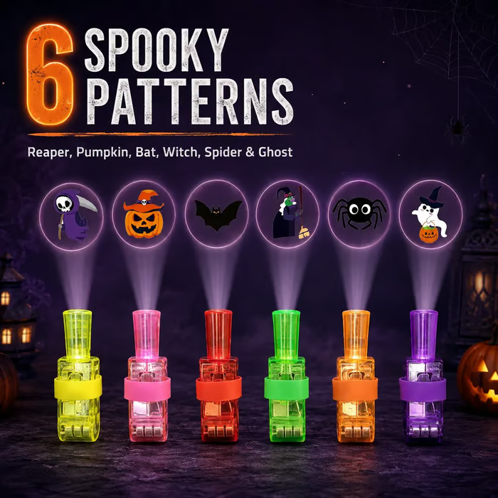 Classic Spooky Set with Reaper, pumpkin, bat, witch, spider and ghost projection designs