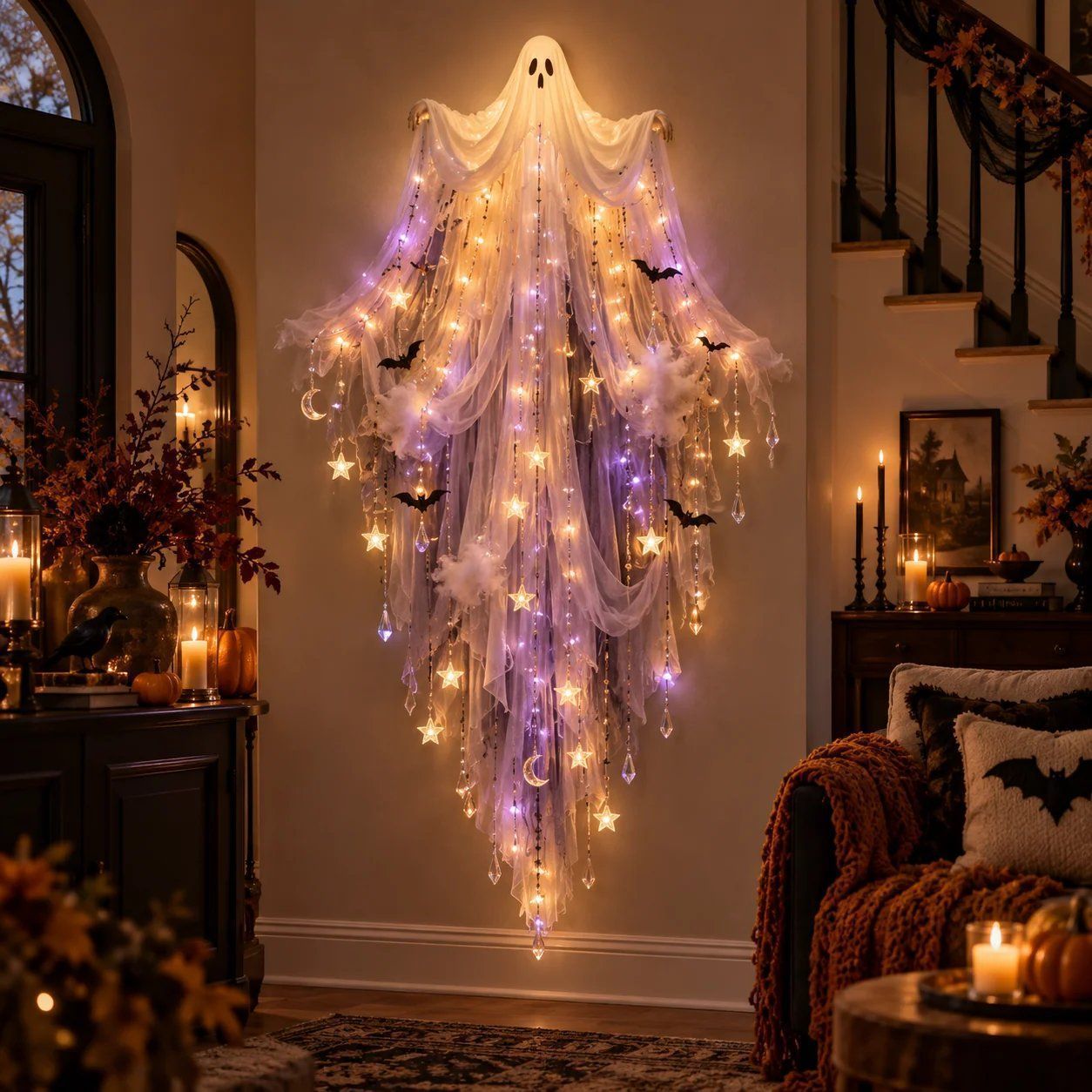 Ghost Veil Halloween Cascade Wall Light